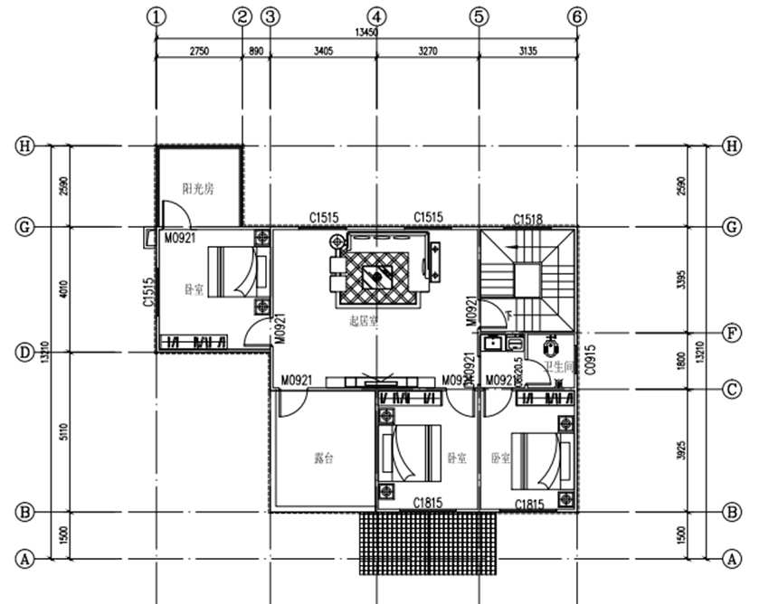 睿婕輕鋼別墅藍(lán)色版本 232平方(圖3) 睿婕輕鋼別墅平面圖