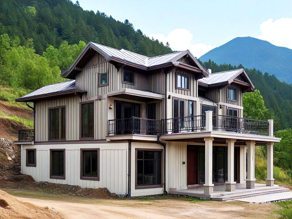 山區(qū)搭建好的輕鋼別墅 山區(qū)搭建好的輕鋼別墅