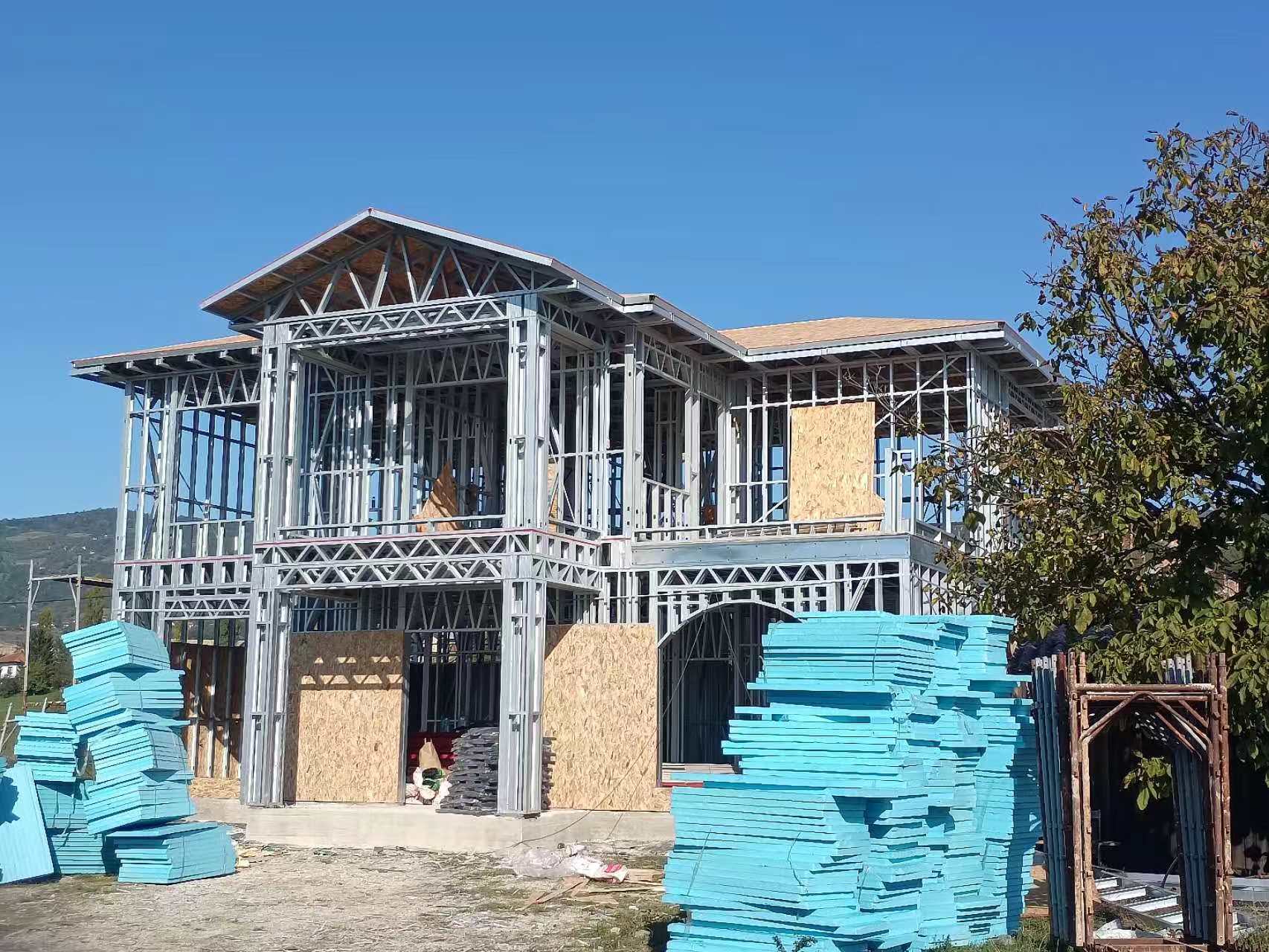 睿捷輕鋼別墅施工現場 睿捷輕鋼別墅施工現場