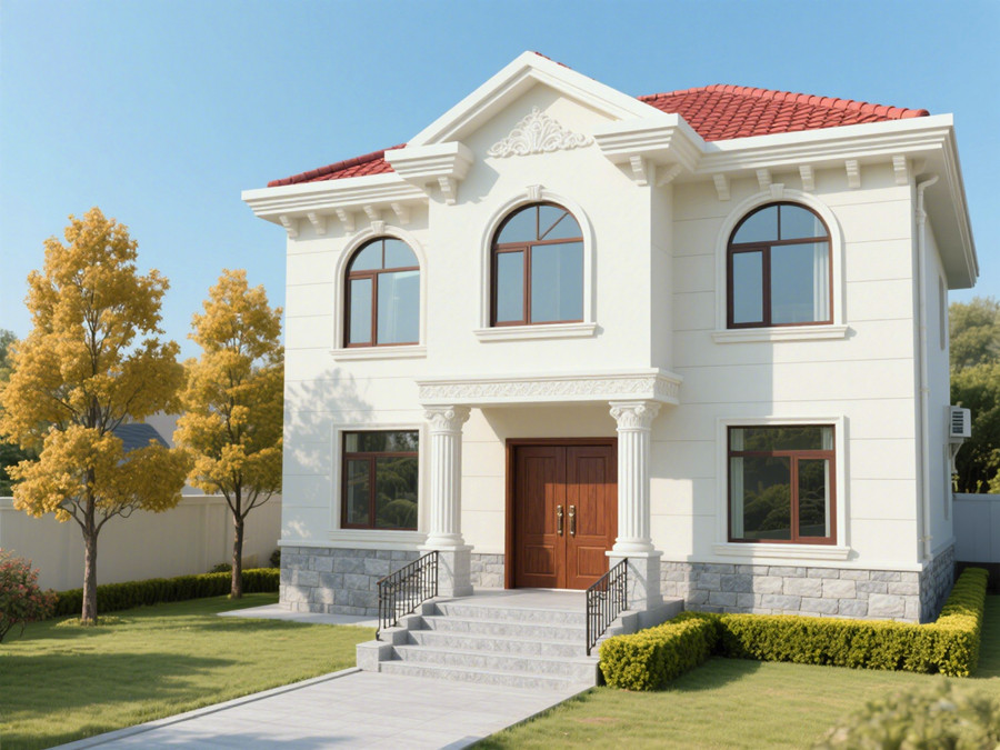 一棟130 平米歐式風(fēng)格二層輕鋼別墅